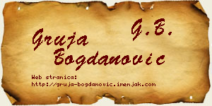 Gruja Bogdanović vizit kartica